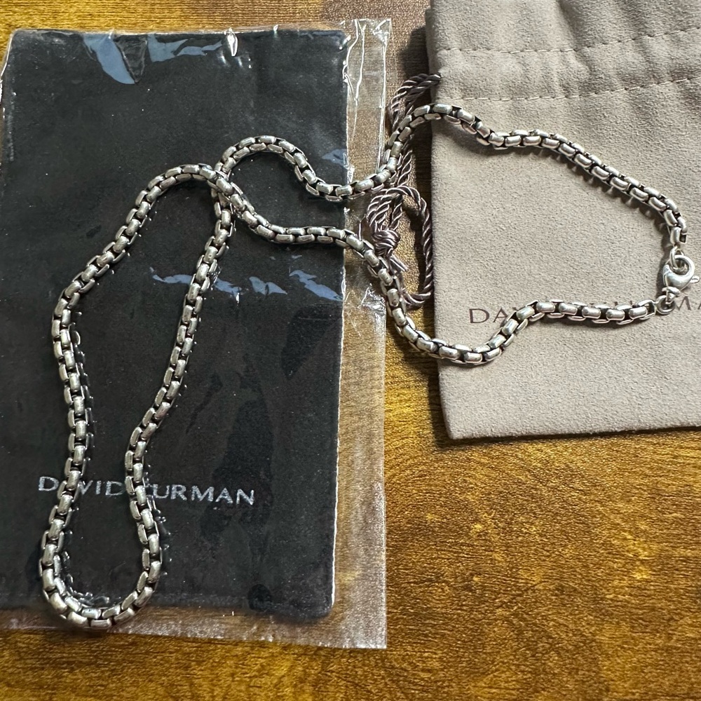 David Yurman men’s box chain necklace in sterling silver, 24’